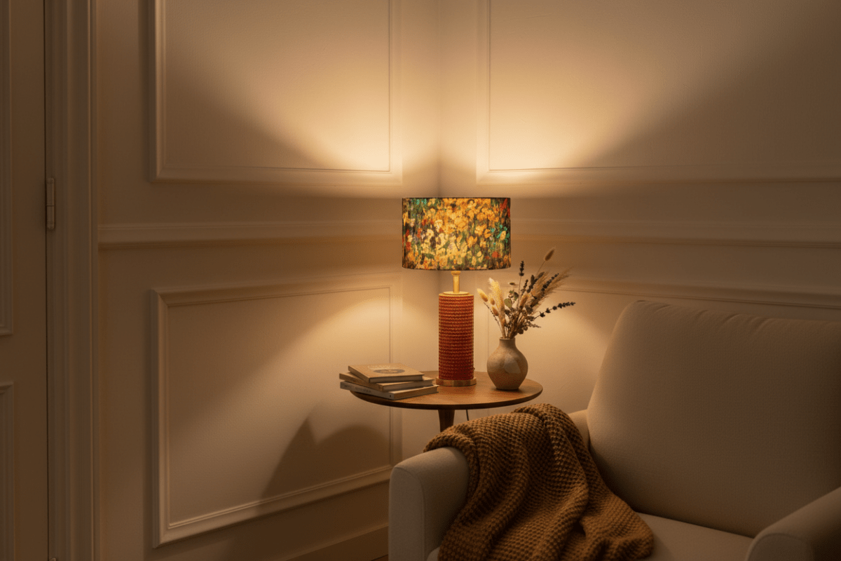 Abajur O Jardim - Domus Concept - Light StudioAbajurDomus ConceptHero aconchegante quartoTamborAbajur de Mesa