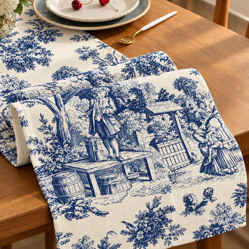 Caminho de Mesa Toile de Jouy - Domus Concept - Light StudioTêxteis HomeDomus Concept Light Studiocaminho de mesa toile de jouy