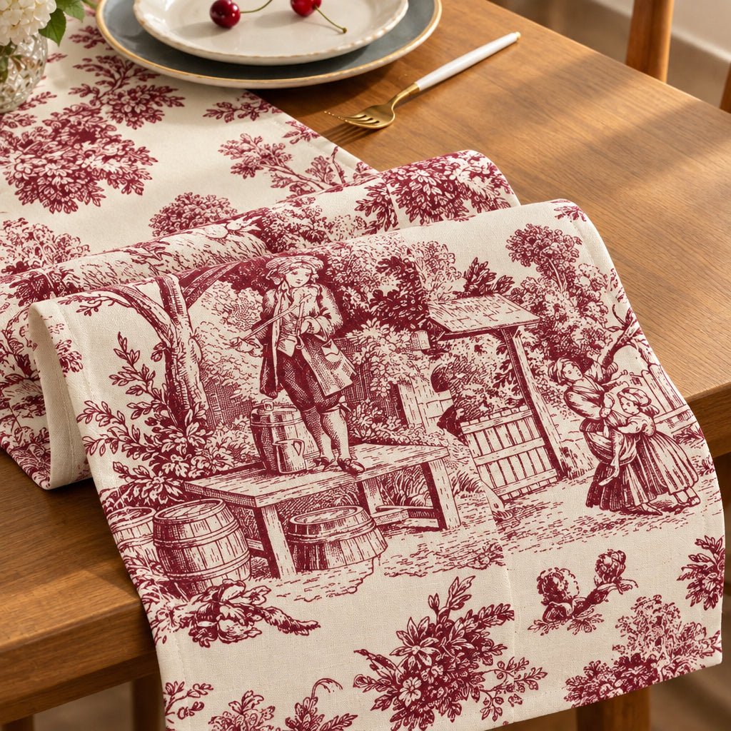 Caminho de Mesa Toile de Jouy - Domus Concept - Light StudioTêxteis HomeDomus Concept Light Studiocaminho de mesa toile de jouy
