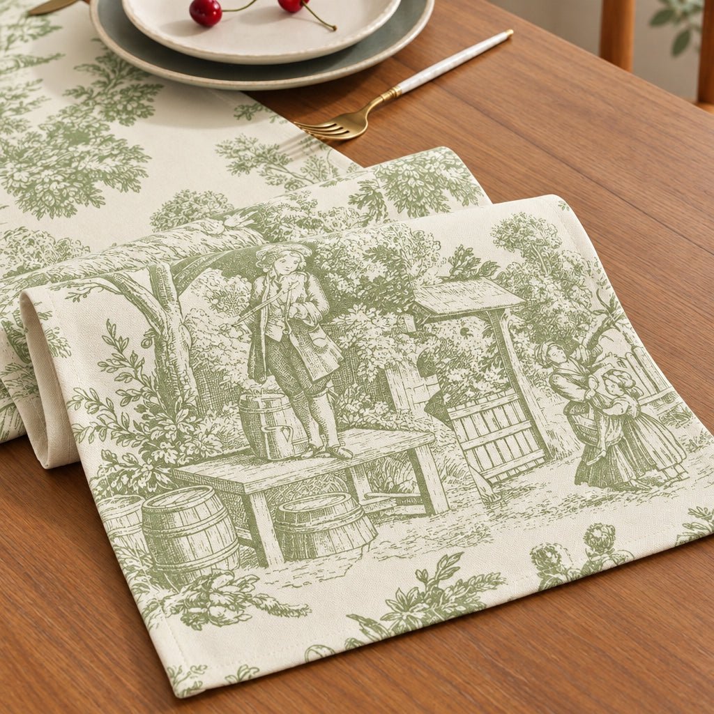 Caminho de Mesa Toile de Jouy - Domus Concept - Light StudioTêxteis HomeDomus Concept Light Studiocaminho de mesa toile de jouy