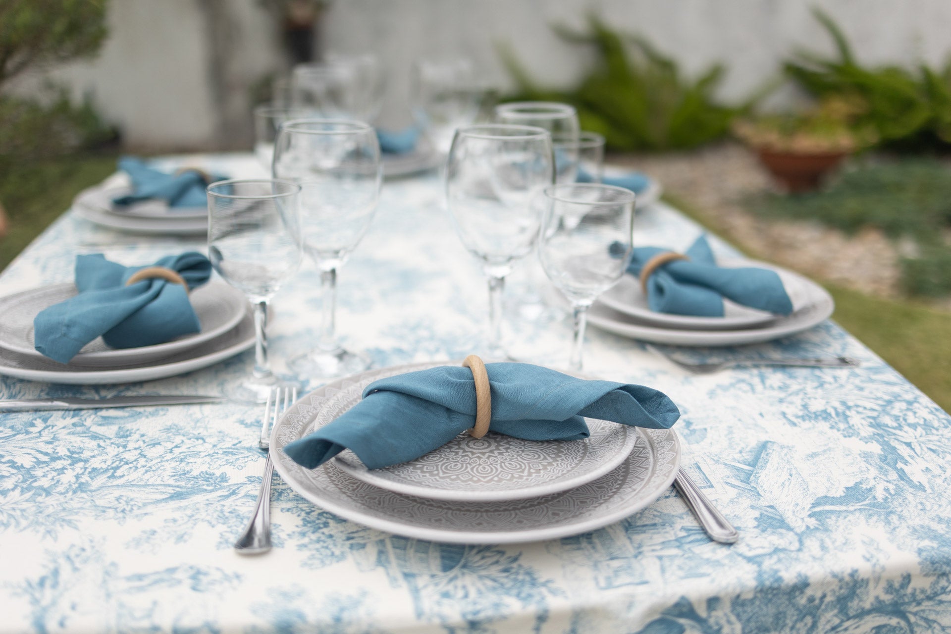 Conjunto Mesa Domus Blue - Domus Concept - Light StudioTêxteis HomeDomus Concept Light StudioConjunto Mesa Domus Blue