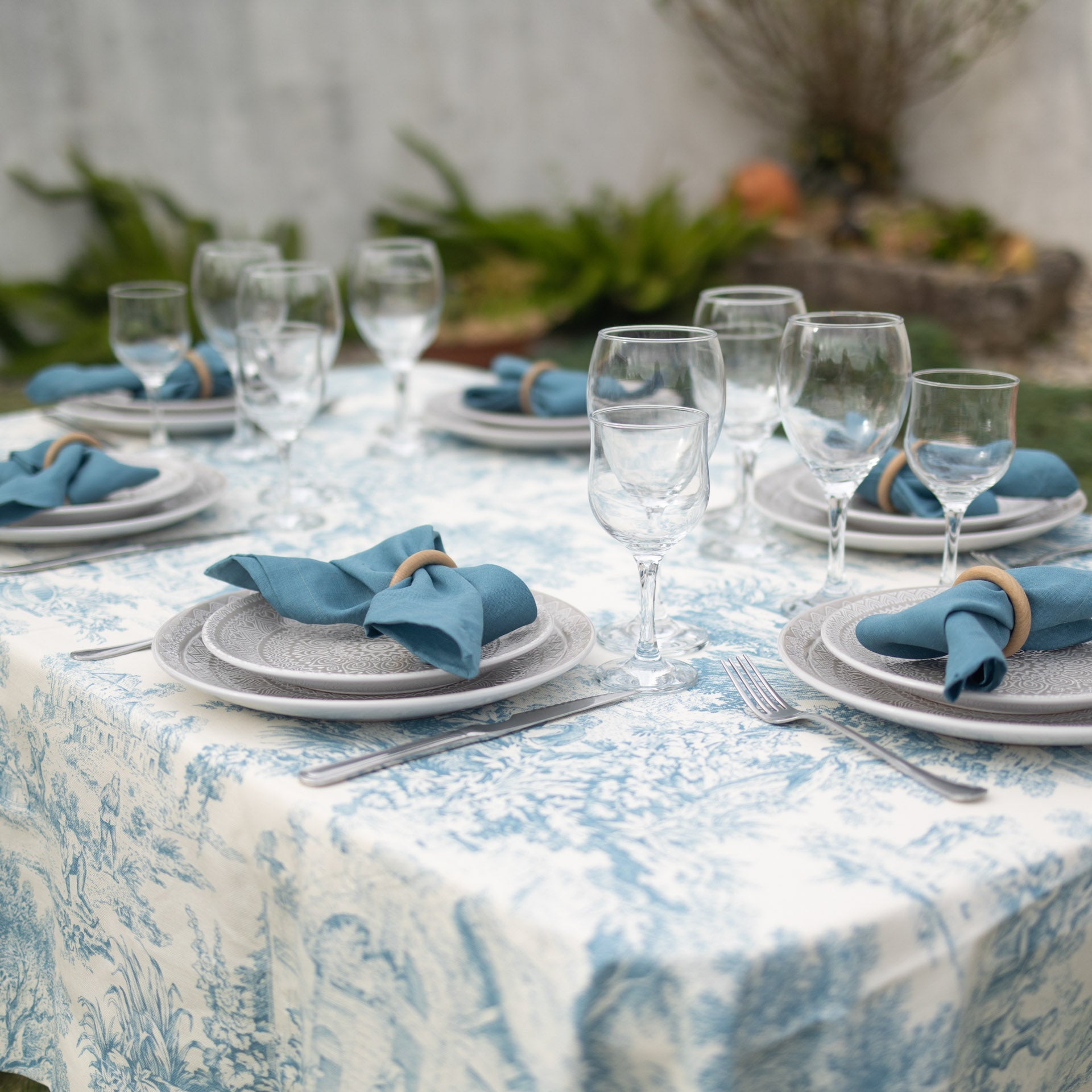 Conjunto Mesa Domus Blue - Domus Concept - Light StudioTêxteis HomeDomus Concept Light StudioConjunto Mesa Domus Blue