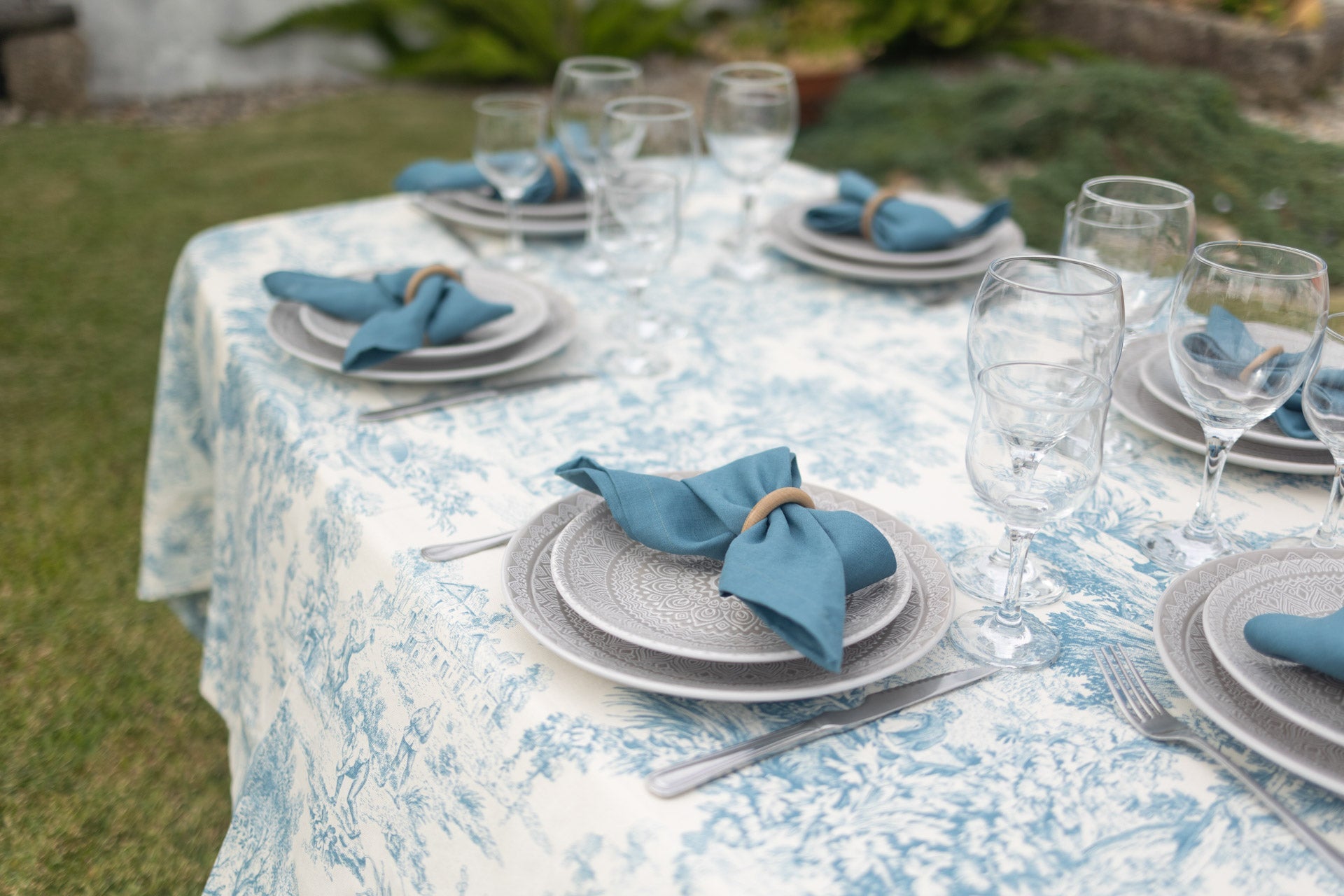 Conjunto Mesa Domus Blue - Domus Concept - Light StudioTêxteis HomeDomus Concept Light StudioConjunto Mesa Domus Blue